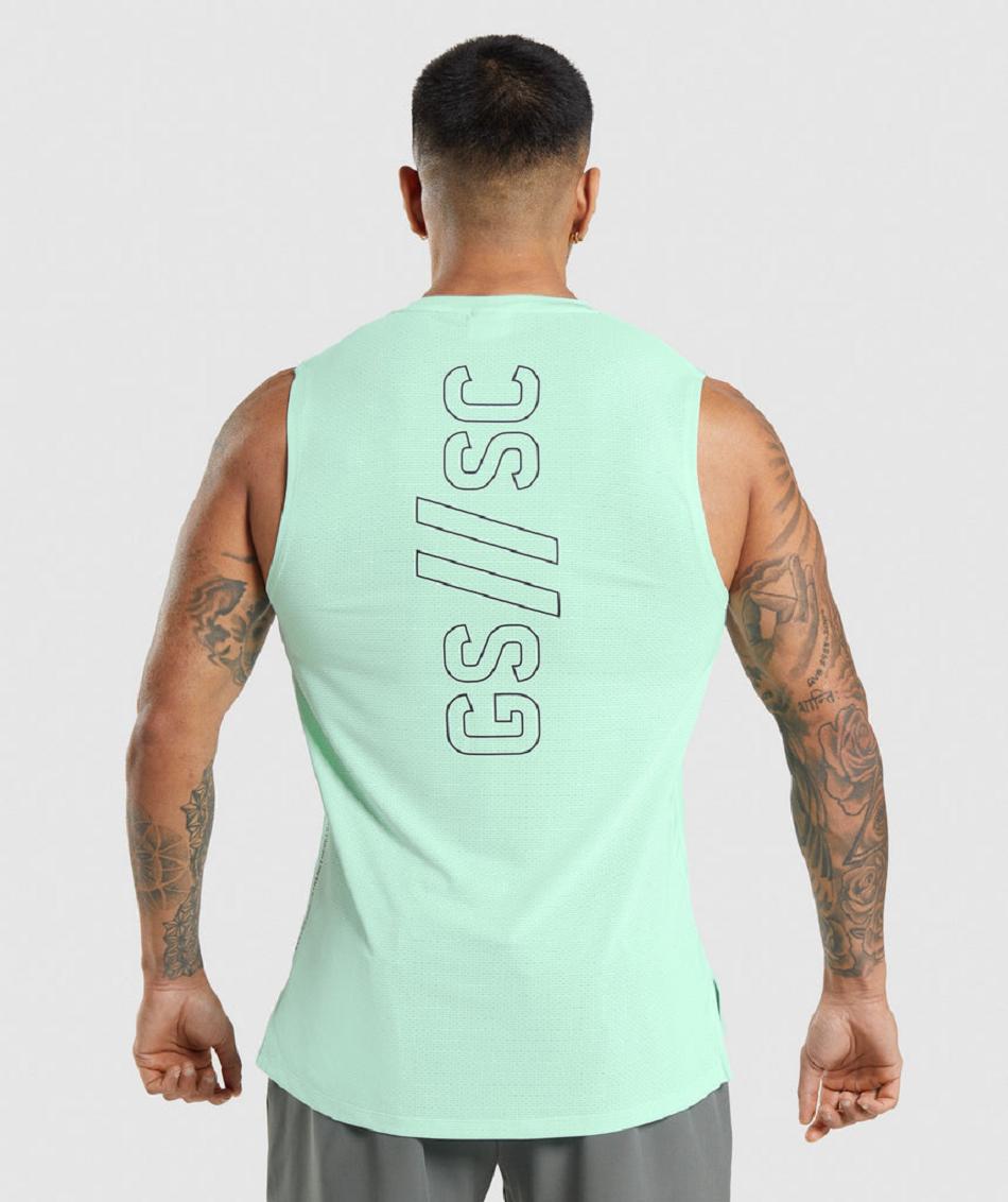 Camiseta Tirantes Gymshark Gymshark//Steve Cook Hombre Verde | CO 3245XYU